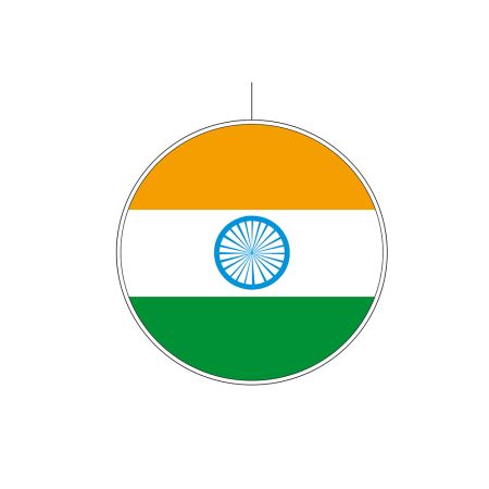 Hanging paper with India flag print 14cm