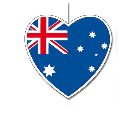 Κρεμαστή χάρτινη καρδιά με σημαία της Αυστραλίας 14cm