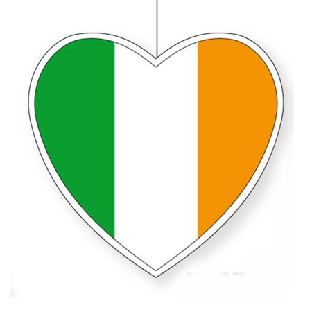 Κρεμαστή χάρτινη καρδιά με σημαία της Ιρλανδίας 30cm