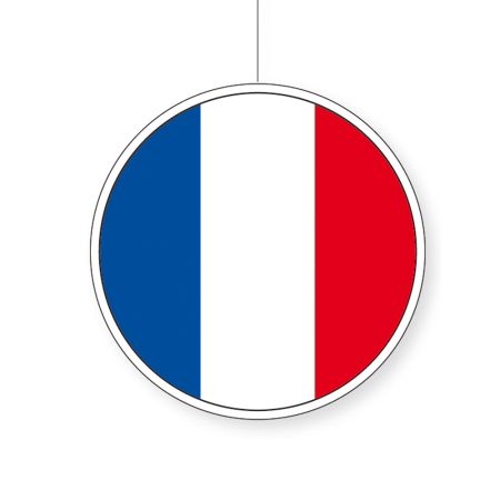 Hanging paper with French flag print 30cm