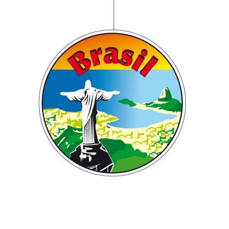Hanging paper with Brazil flag print 28cm