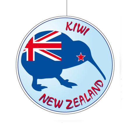 Διακοσμητικό χάρτινο κρεμαστό με σημαία της Νέας Ζηλανδίας 28cm