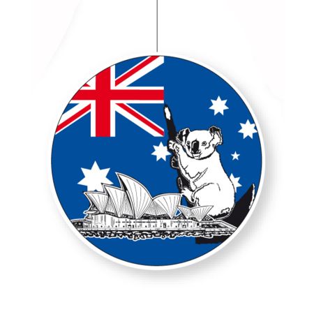 Hanging paper with Australian flag print 28cm