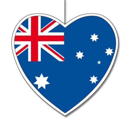 Κρεμαστή χάρτινη καρδιά με σημαία της Αυστραλίας 30cm