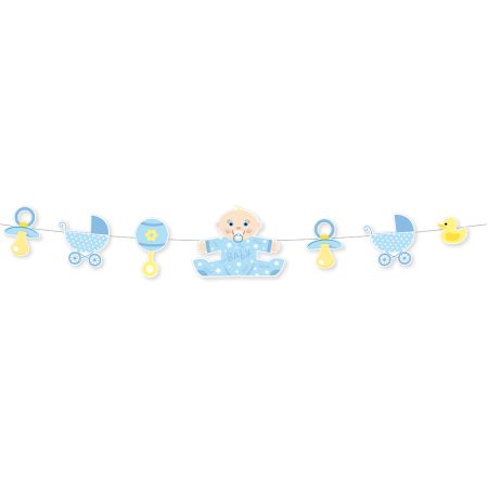 Decorative paper garland with baby Blue 28x160cm