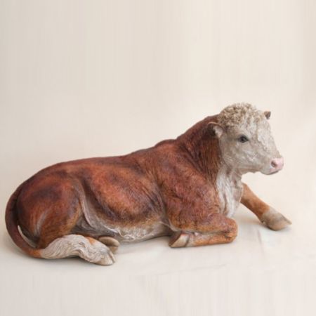 Διακοσμητικός καθιστός ταύρος Polyresin Καφέ 60x26x28cm