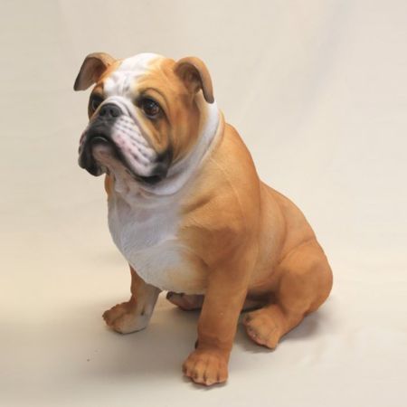 Διακοσμητικός σκύλος Μπουλντόγκ Polyresin Καφέ 50x33x53cm