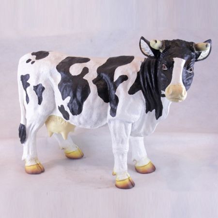 Διακοσμητική αγελάδα Polyresin Λευκό-Μαύρο 46cm