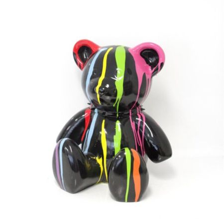 Διακοσμητικό αρκουδάκι πολύχρωμο - Μαύρο 38x46x57cm