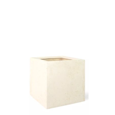 Decorative pot with stone look surface Cream 40x40cm