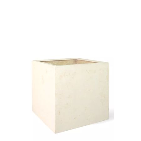 Decorative pot with stone look surface Cream 50x50cm