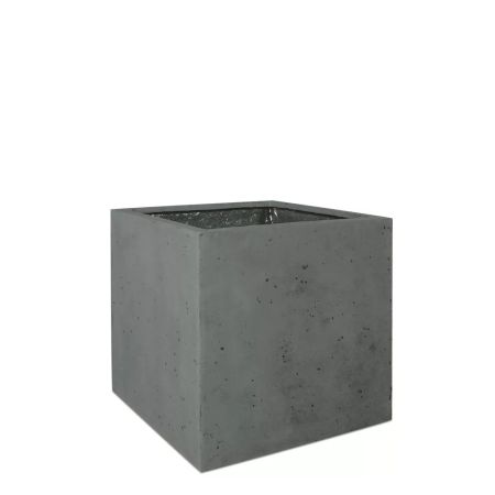 Decorative pot with stone look surface Grey 50x50cm