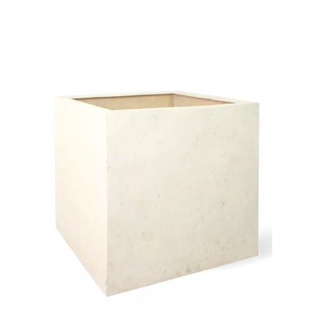 Decorative pot with stone look surface Cream 60x60cm