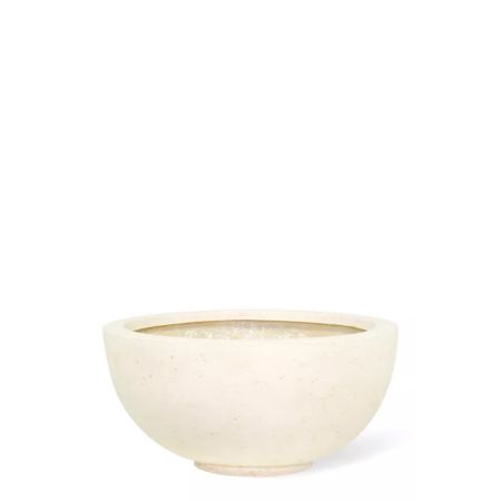 Decorative table pot with stone look surface Cream 40x18cm