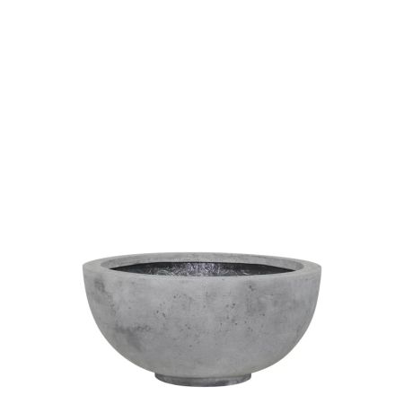Decorative table pot with stone look surface Grey 40x18cm