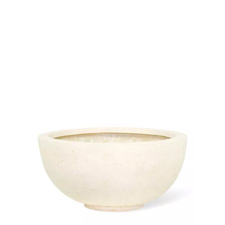 Decorative table pot with stone look surface Cream 50x22cm