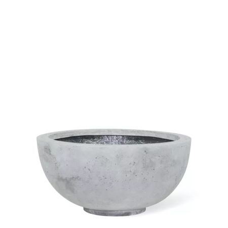 Decorative table pot with stone look surface Grey 50x22cm