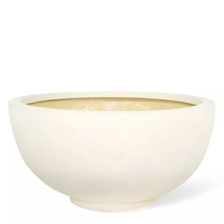 XL Decorative pot with stone look surface Cream 80x38cm