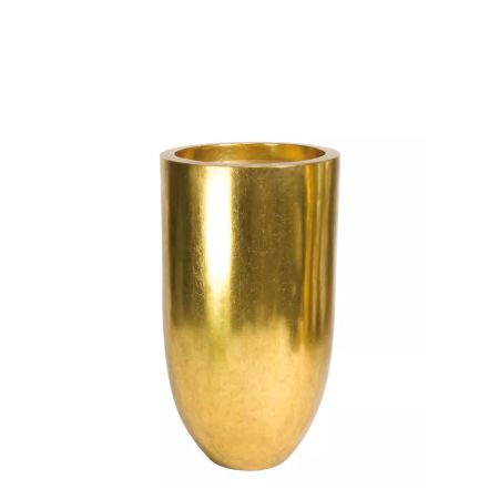 Διακοσμητική γλάστρα με γυαλιστερή επιφάνεια Χρυσή 50x90cm