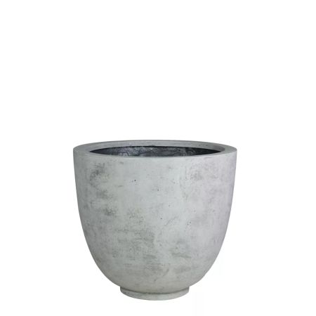 XL Decorative pot with stone look surface Grey 70x60cm
