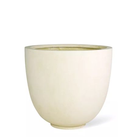 XL Decorative pot with stone look surface Cream 80x70cm