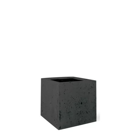 Decorative pot with stone look surface Anthracite 30x30cm