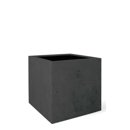 Decorative pot with stone look surface Anthracite 50x50cm