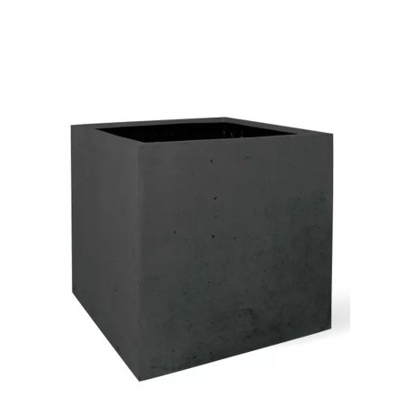 Decorative pot with stone look surface Anthracite 60x60cm