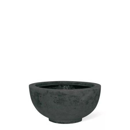 Decorative table pot with stone look surface Anthracite 40x18cm