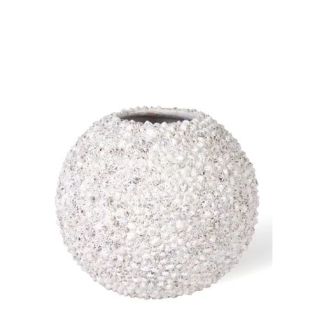 Decorative pot with natural shells White 50x40cm