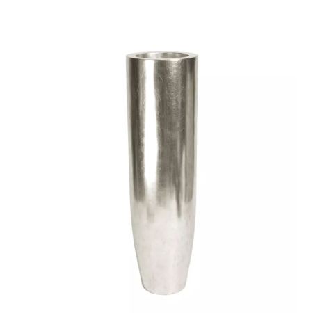 Decorative planter with shiny surface Silver 35x125cm
