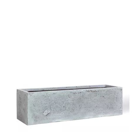 Decorative flowerbox with stone look surface Grey 65x18x18cm