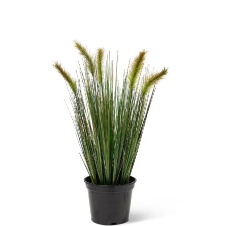 Διακοσμητικό τεχνητό φυτό Pampas grass σε γλάστρα Πράσινο-Κίτρινο 60cm