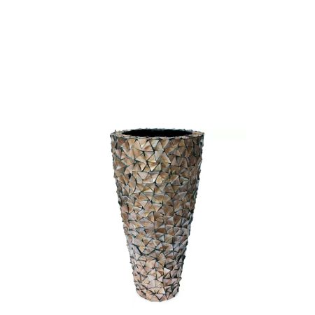 Decorative floor planter with natural shells Brown 40x77cm