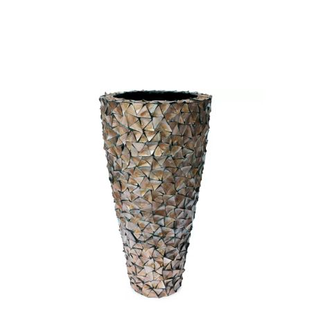 Decorative floor planter with natural shells Brown 50x96cm