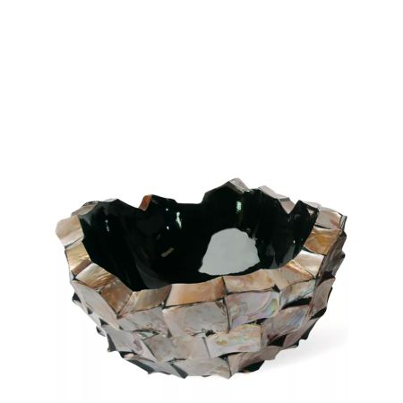 Decorative bowl with natural shells Brown 60x33cm