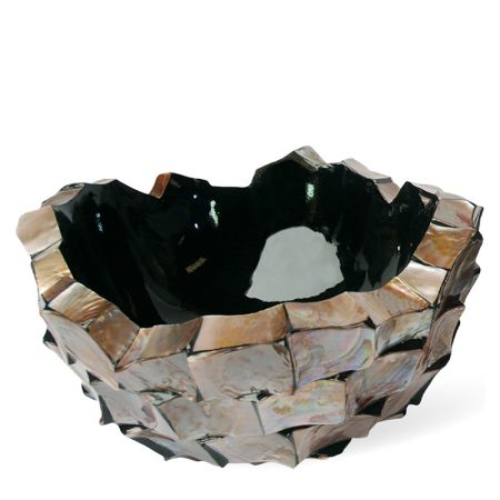 XL Decorative bowl with natural shells Brown 70x36cm