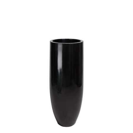 Decorative planter with glossy finish surface Black 35x90cm