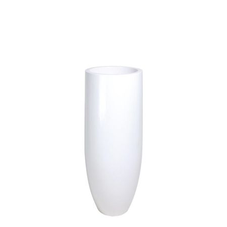 Decorative planter with glossy finish surface White 35x90cm