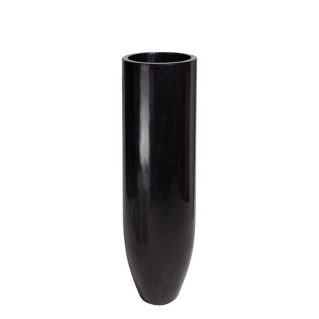 Decorative planter with glossy finish surface Black 35x125cm