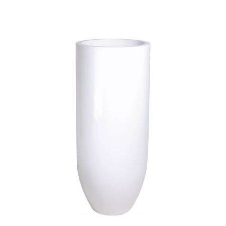 Decorative planter with glossy finish surface White 50x125cm