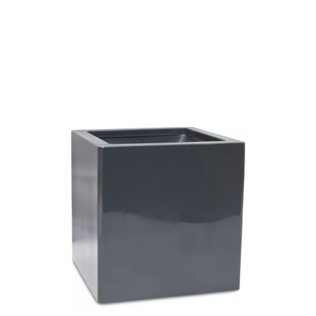 Decorative pot with glossy finish surface Charcoal 60x60x62cm