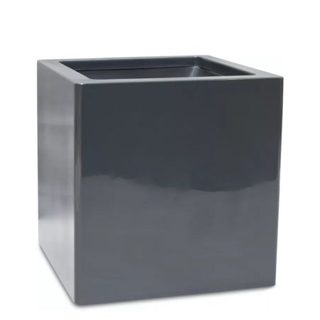 Decorative pot with glossy finish surface Charcoal 100x100x105cm