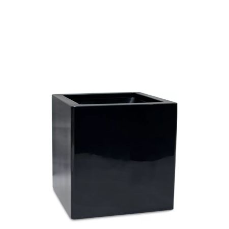 Decorative pot with glossy finish surface Black 60x60x62cm
