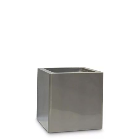 Decorative pot with glossy finish surface Grey 50x50x50cm