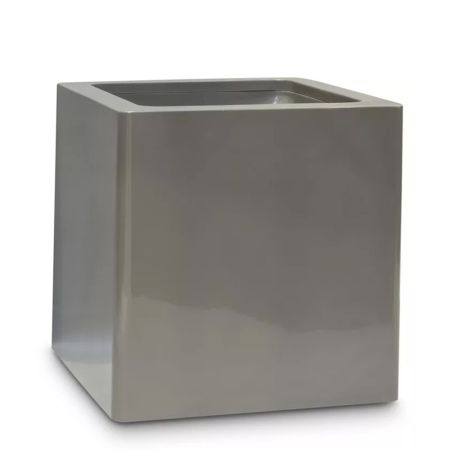 Decorative pot with glossy finish surface Grey 100x100x105cm