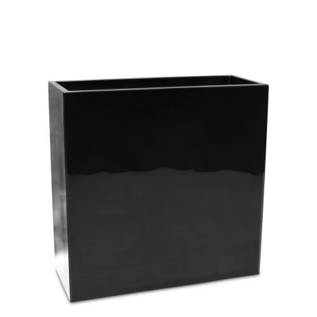 Διακοσμητική ζαρντινιέρα-διαχωριστικό χώρου με γυαλιστερό φινίρισμα Μαύρη 90x40x90cm 