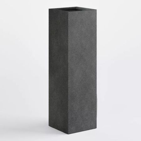 Decorative column planter with concrete look surface Anthracite 35x35x120cm
