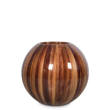 Decorative pot with wood look surface 70x63cm