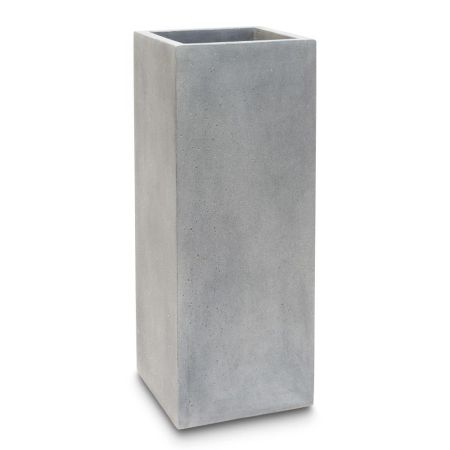 Decorative column shaped planter with stone look surface Grey 40x120cm